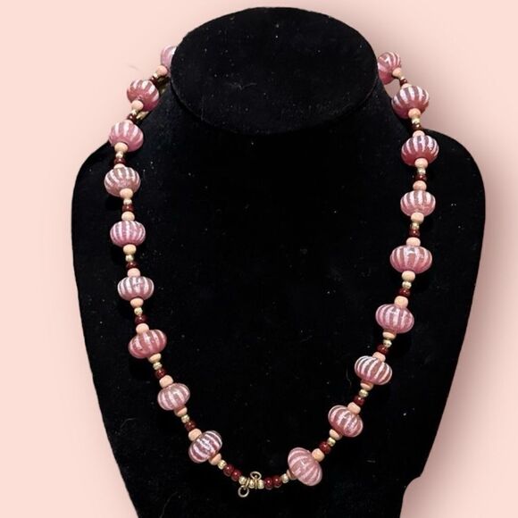 Gorgeous Handcrafted Lampwork Candy Bead Necklace - Picture 1 of 4